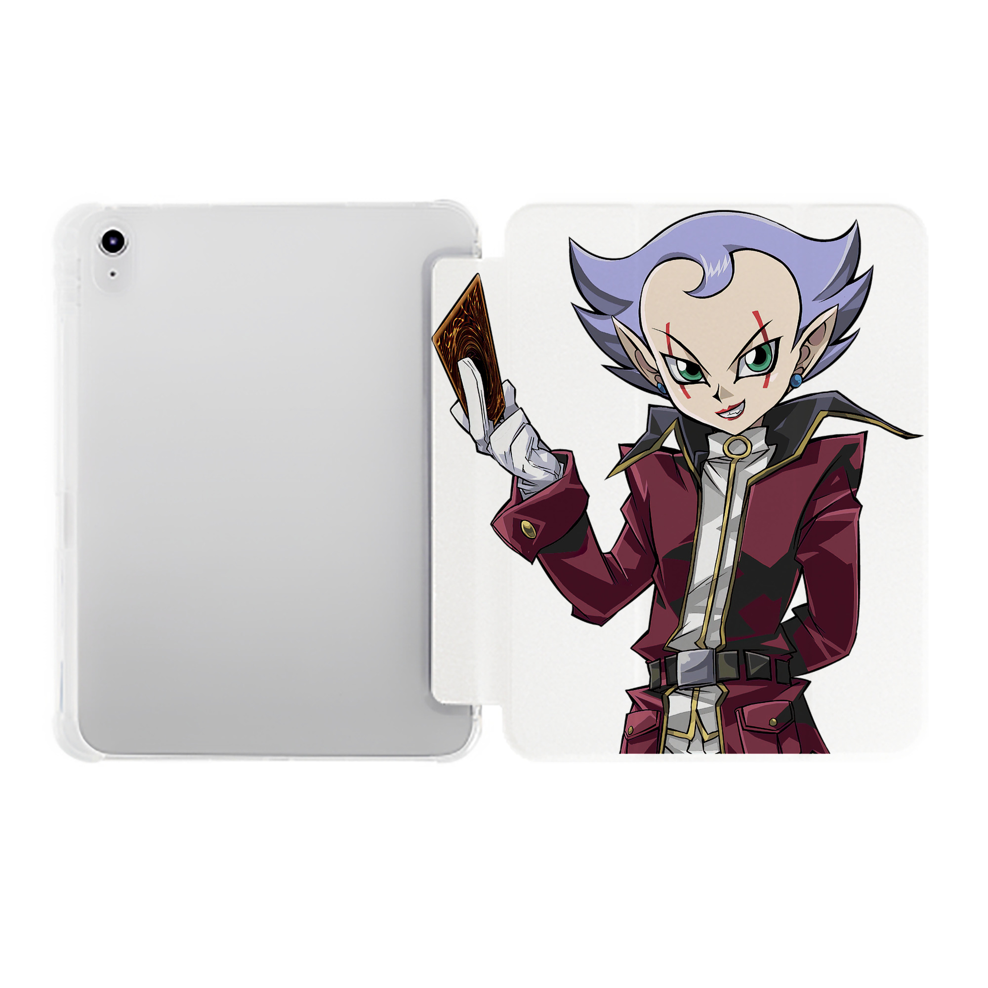 （画像用） 遊☆戯☆王 Yu-Gi-Oh! IPad ケース ペン収納付き 三つ折りスタンド PUレザー×シリコン 対応機種9.5/10.5/10.9インチ
